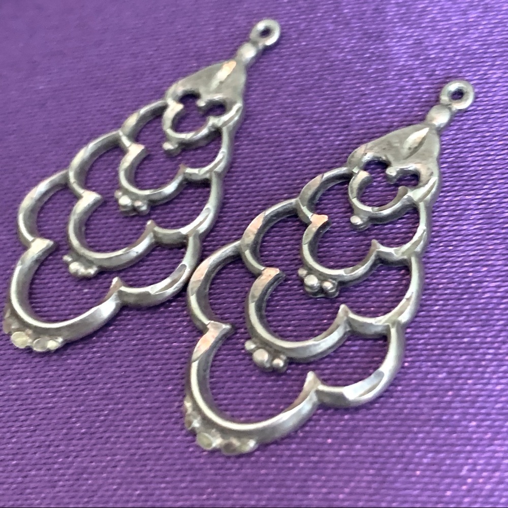 Sterling Silver Teardrop Cutout Earrings